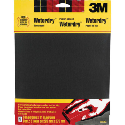 3M 11 in. L X 9 in. W 600 Grit Silicon Carbide Sandpaper 5 pk