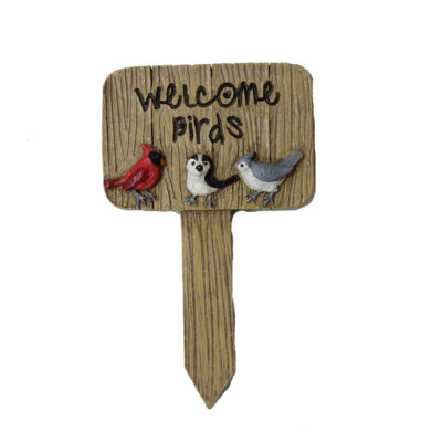 Touch of Nature Multicolored Polyresin 5 in. H Welcome Birds Outdoor Garden Stake