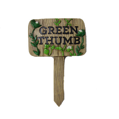 Touch of Nature Multicolored Polyresin 5 in. H Green Thumb Outdoor Garden Stake