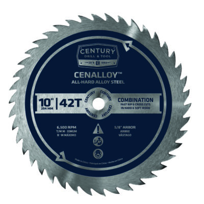 Century Drill & Tool 10 in. D X 5/8 in. Combination Steel Circular Saw Blade 42 teeth 1 pc