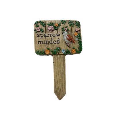 Touch of Nature Multicolored Polyresin 5 in. H Sparrow Minded Outdoor Garden Stake