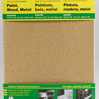 3M 11 in. L X 9 in. W Assorted Grit Aluminum Oxide Sandpaper 5 pk