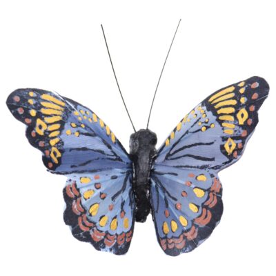 Touch of Nature Blue Nylon 4 in. H Monarch Feather Butterfly Outdoor Decoration