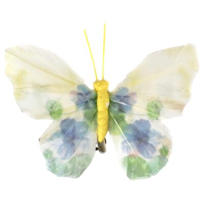 Touch of Nature Multicolored Nylon 4 in. H Feather Butterfly on Clip Outdoor Decoration