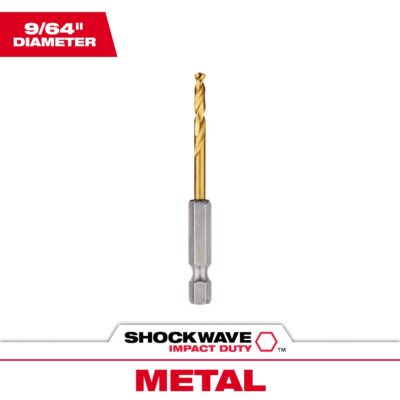 Milwaukee Shockwave 9/64 in. X 2.63 in. L High Speed Steel Red Helix Drill Bit Hex Shank 1 pc