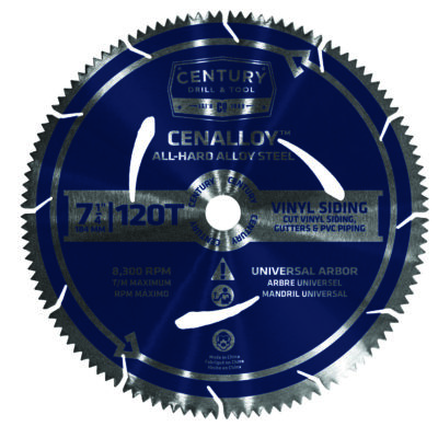 Century Drill & Tool 7-1/4 in. D Vinyl Siding Steel Circular Saw Blade 120 teeth 1 pc